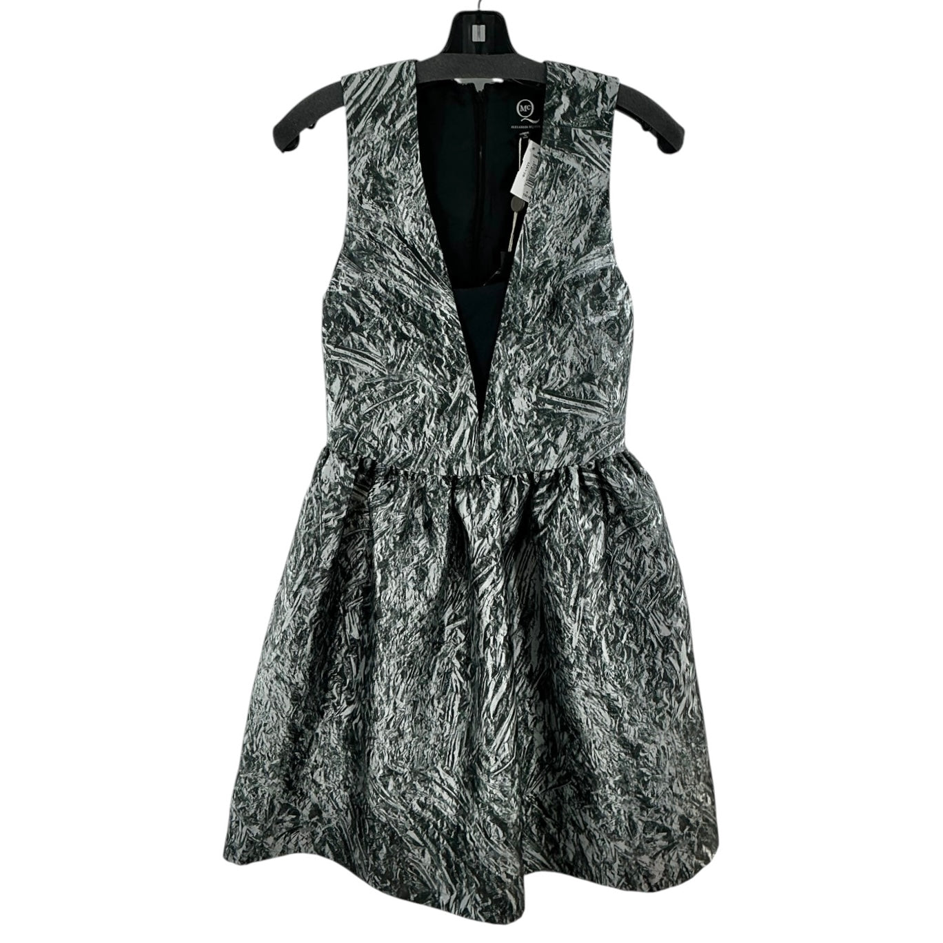 Alexander McQueen Metallic Jacquard Fit & Flare Dress