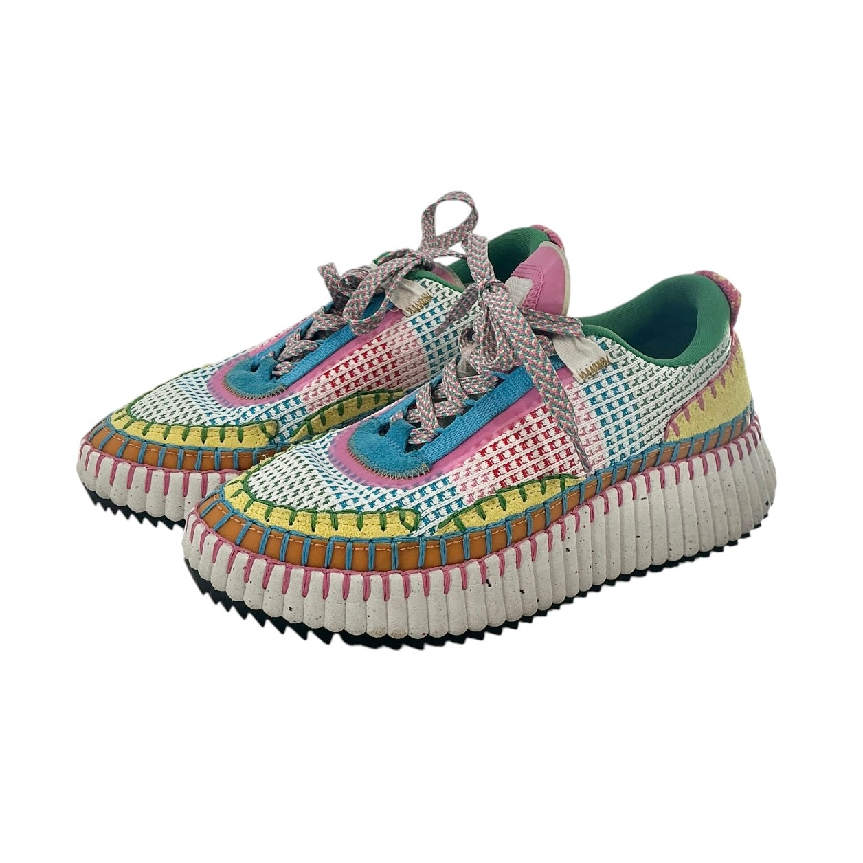 Chloé Nama Mixed-Media Mesh Platform Sneakers