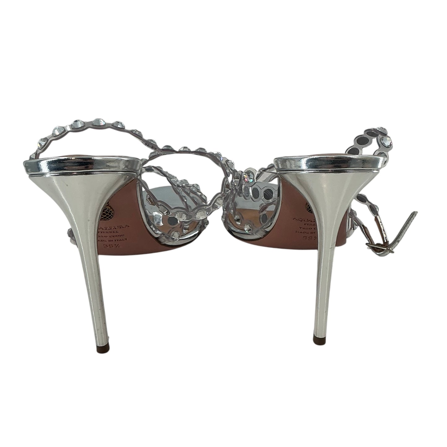 Aquazzura Tequila Plexi 105 Silver Crystal Sandals