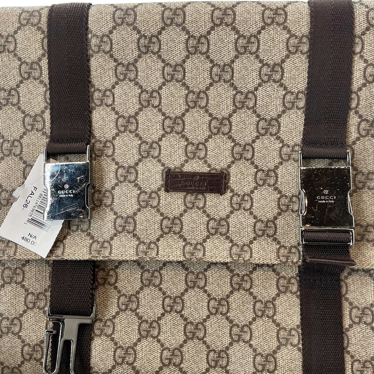 Gucci GG Supreme Monogram Flap Messenger Bag