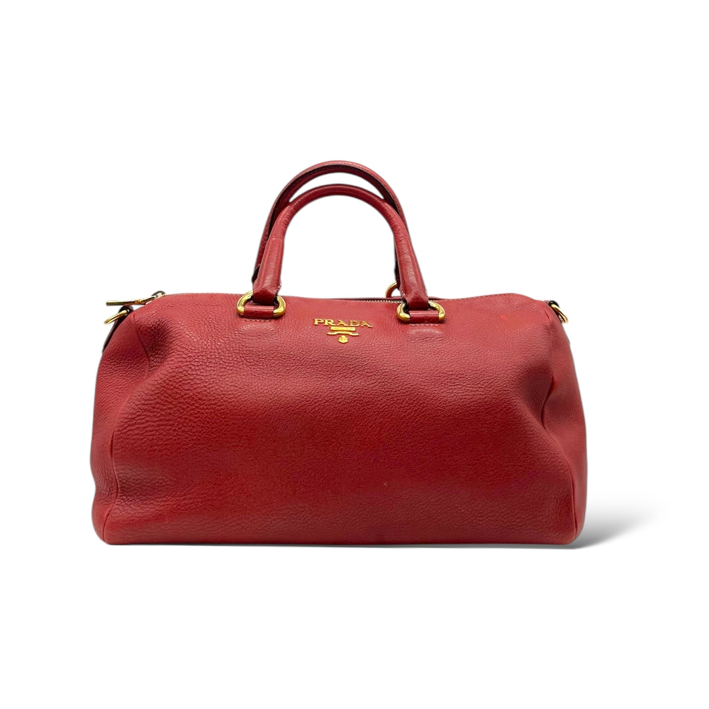 Prada Vitello Daino Top Handle Shoulder Bag Rosso