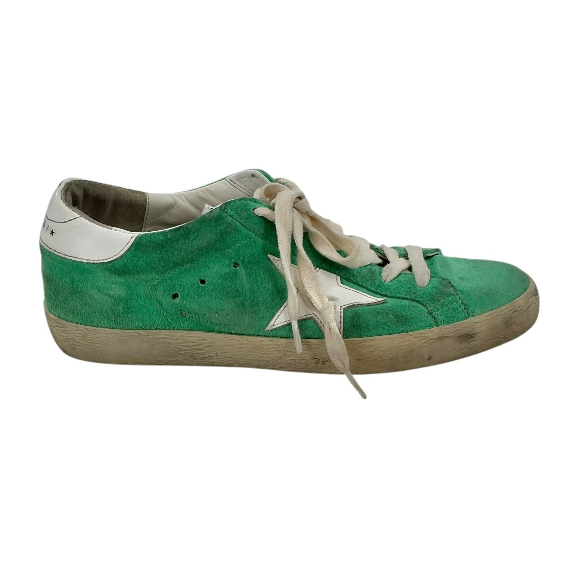 Golden Goose Super-Star Green Suede Sneakers