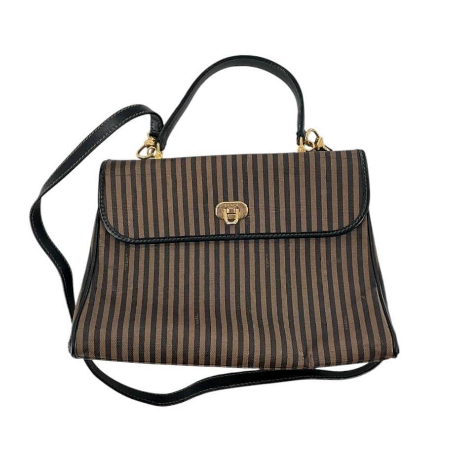 Fendi Pequin Striped 2-Way Satchel