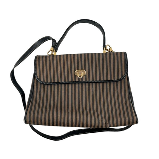 Fendi Pequin Striped 2-Way Satchel