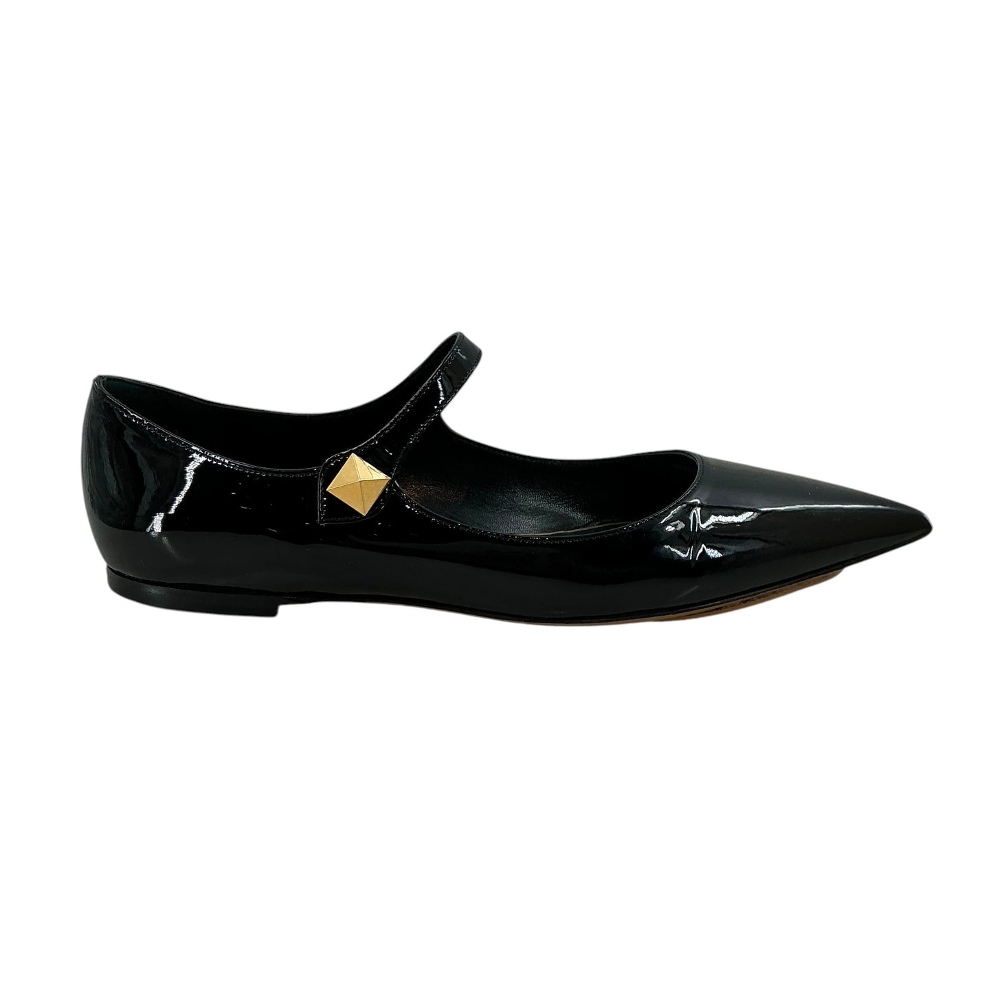 Valentino Garavani One Stud Patent Leather Pointed Toe Mary Jane Flats