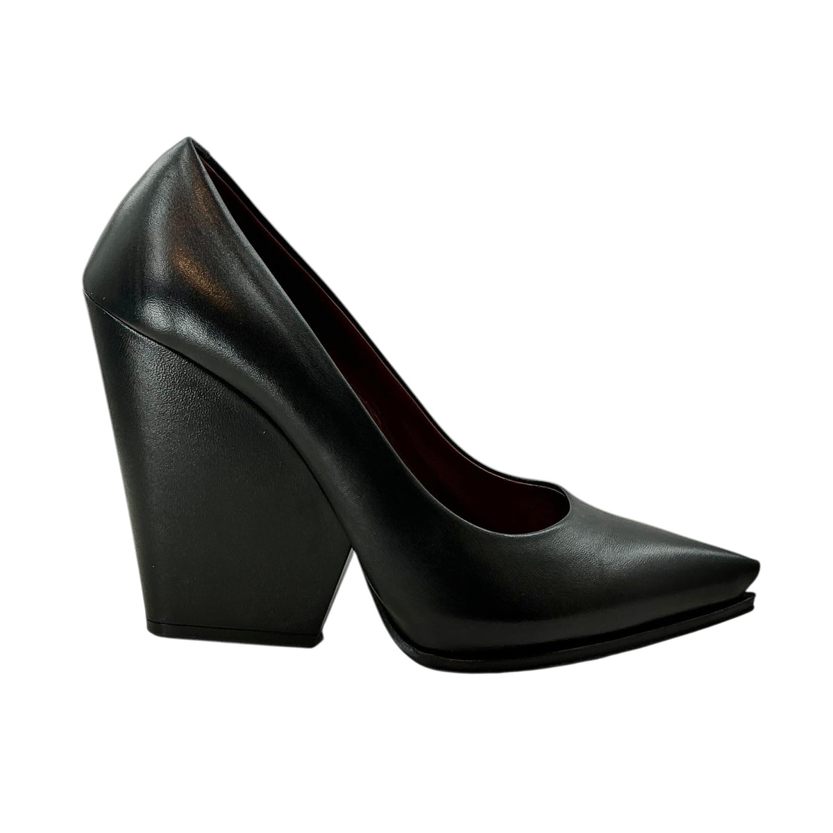 Celine Phoebe Philo AW 2012 Black Leather Pointed Wedge Pumps