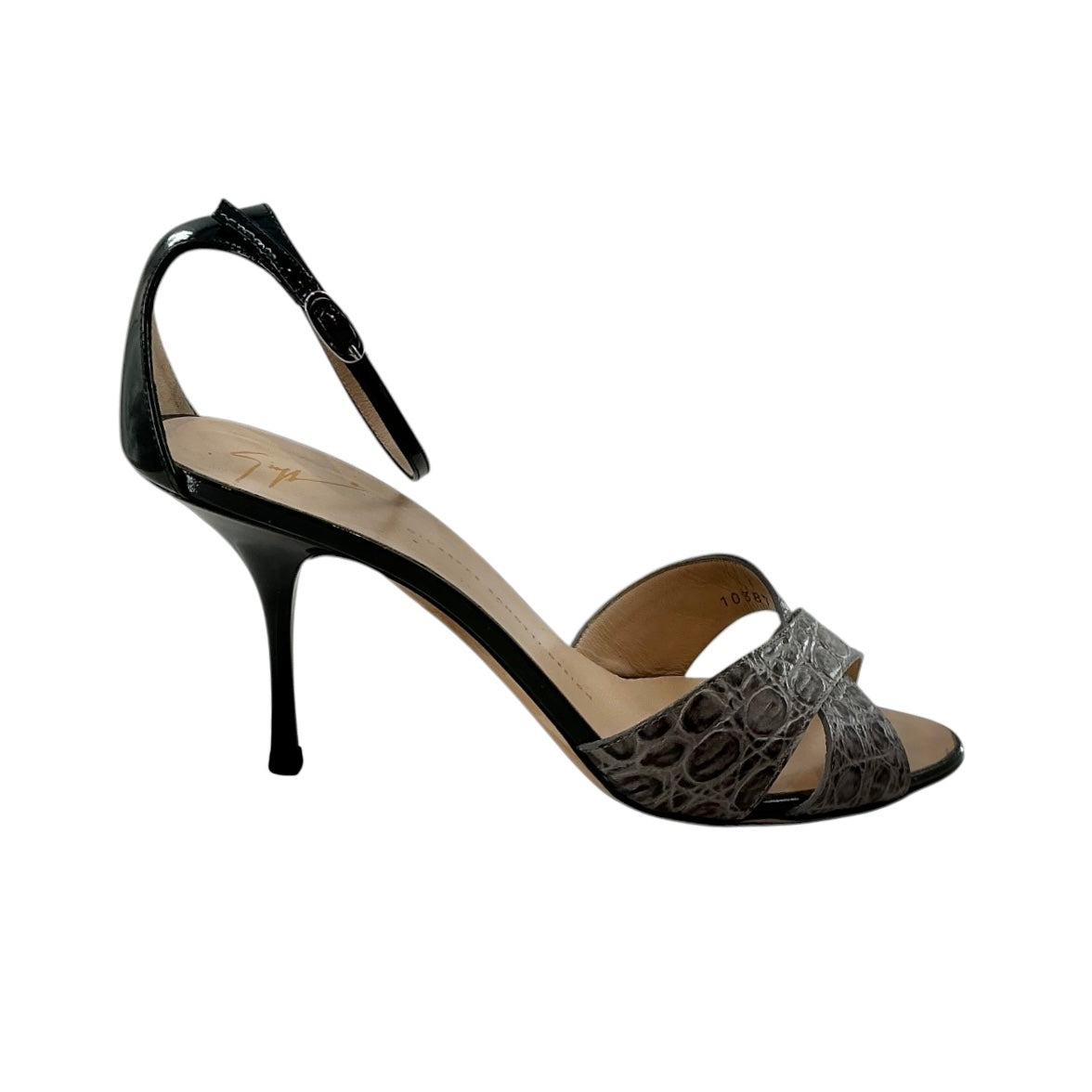 Giuseppe Zanotti Beverly Alligator-Embossed Strappy Heels