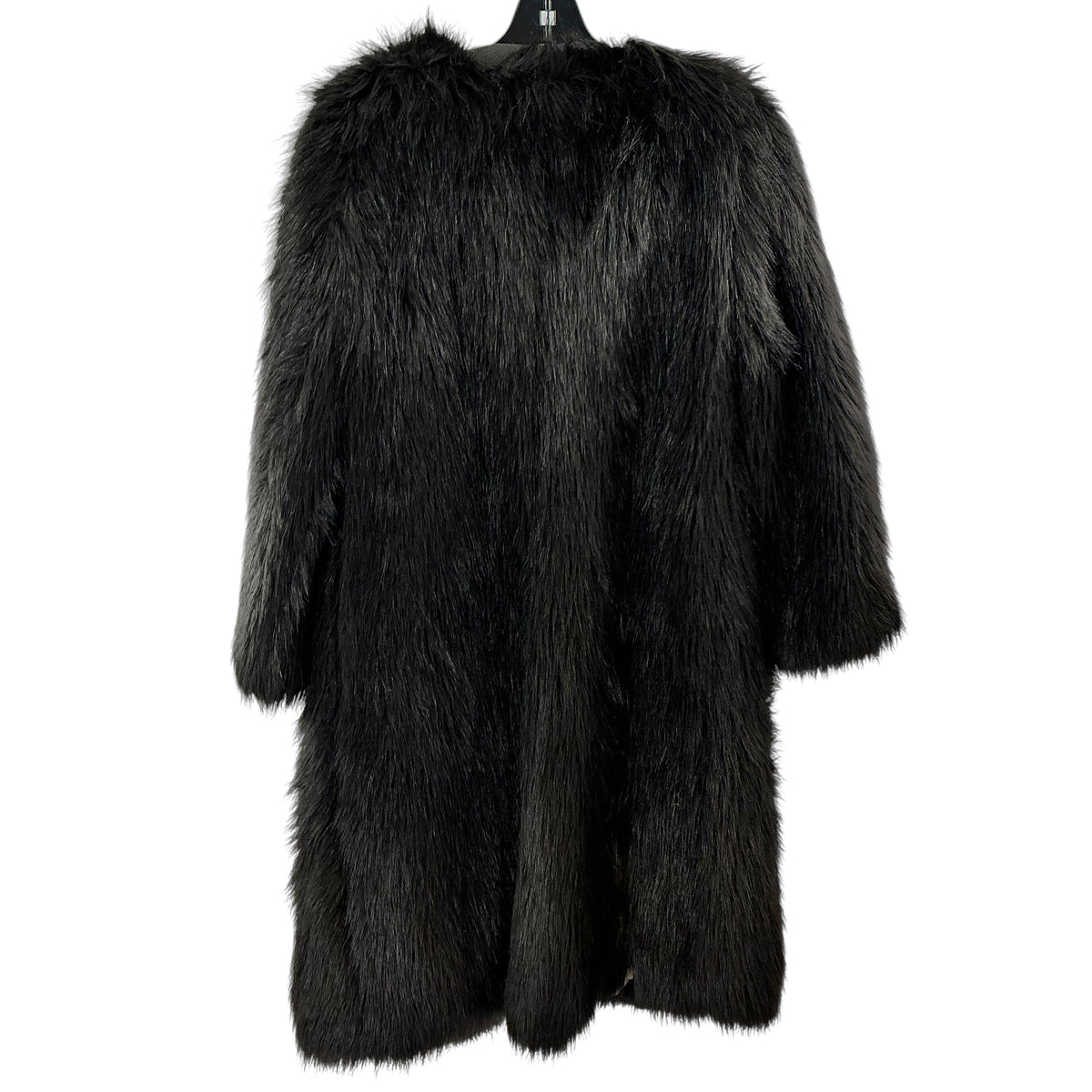 Reformation Collarless Shaggy Faux Fur Midi Coat