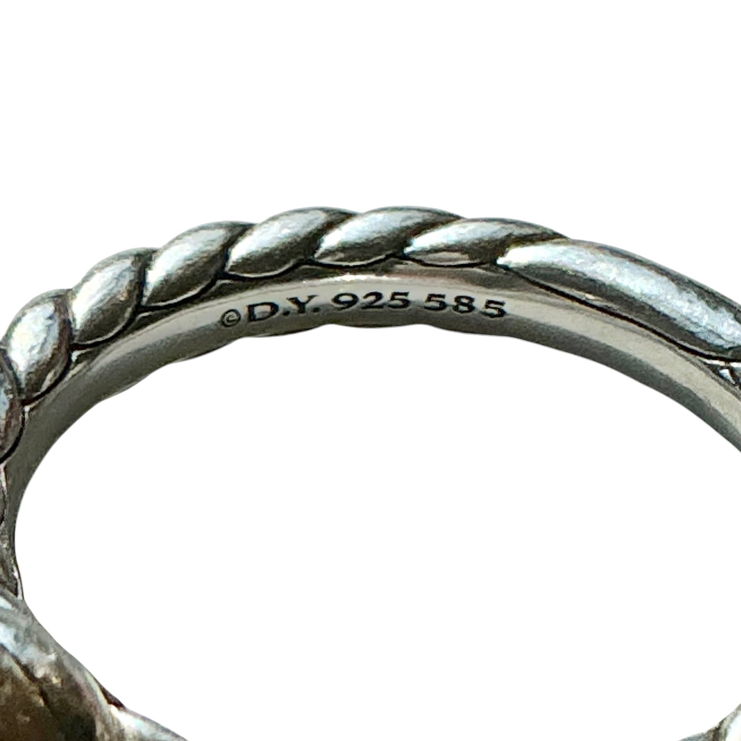 David Yurman Petite Cable Ring in Sterling Silver with 14K Gold and Black Onyx