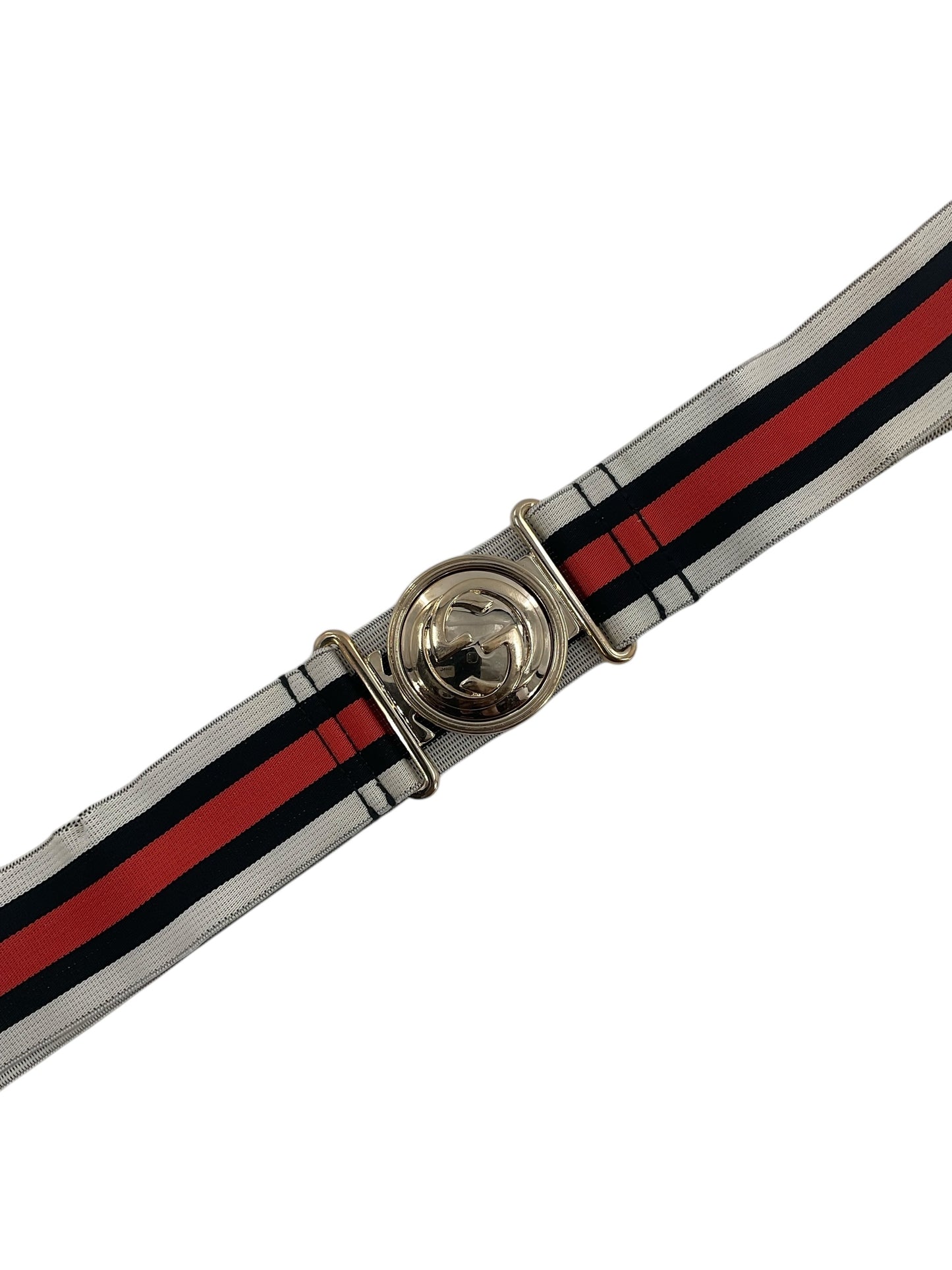 Gucci Tri-Color Web Elastic Interlocking G Belt