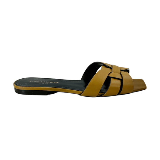 Saint Laurent Yellow Tribute Mules Flat Sandals