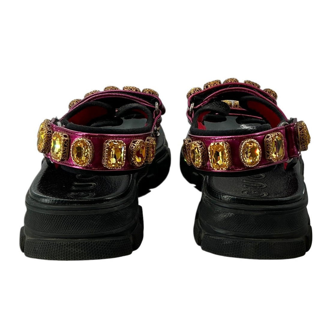 Gucci Aguru Crystal-Embellished Platform Sandals