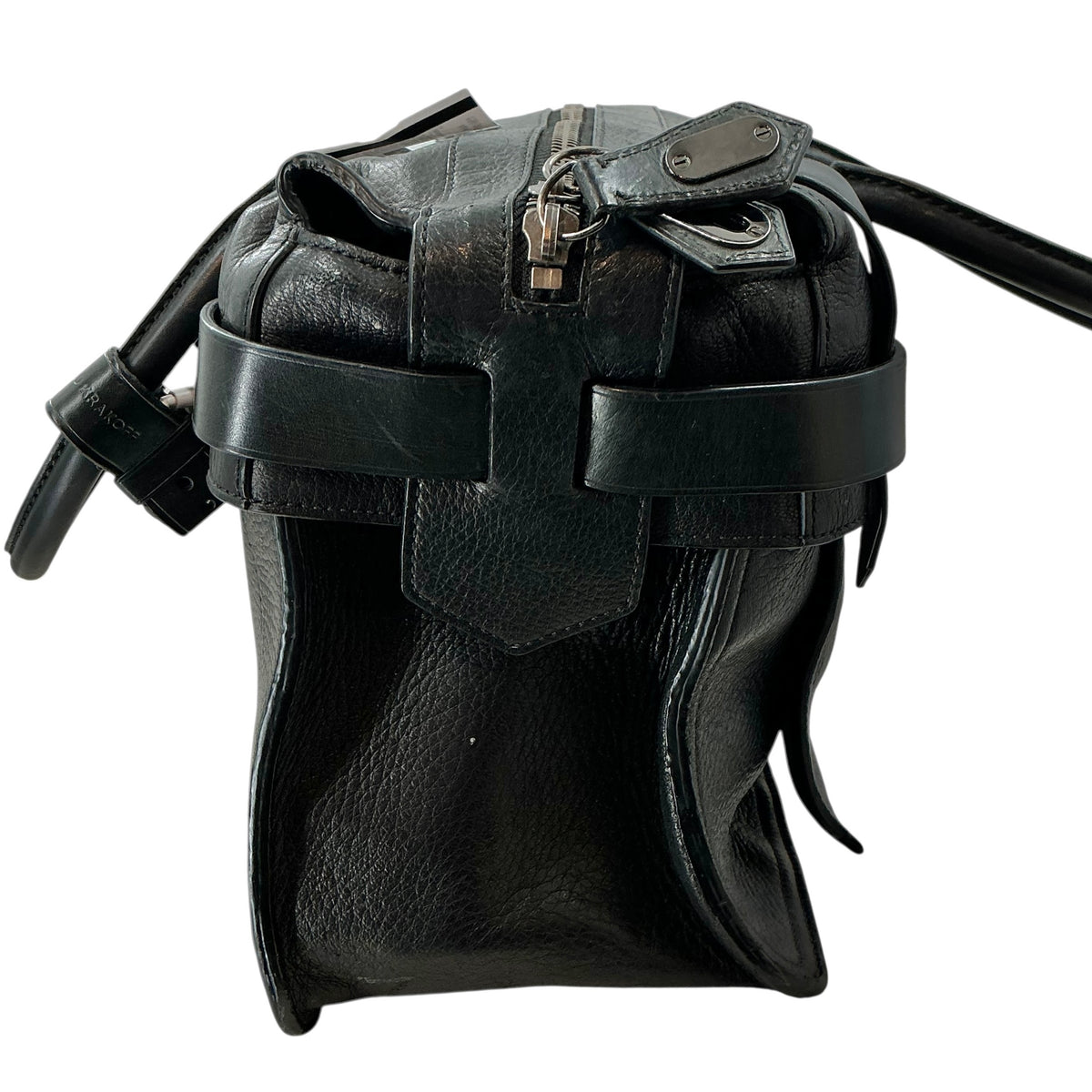 Reed Krakoff Black Pebbled Leather Boxer Doctor Bag Satchel