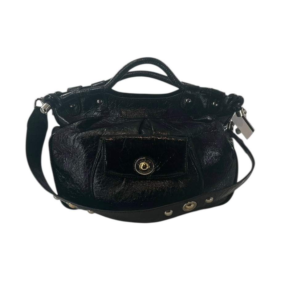 Etro Black Chic Patent Leather Hobo Shoulder Bag