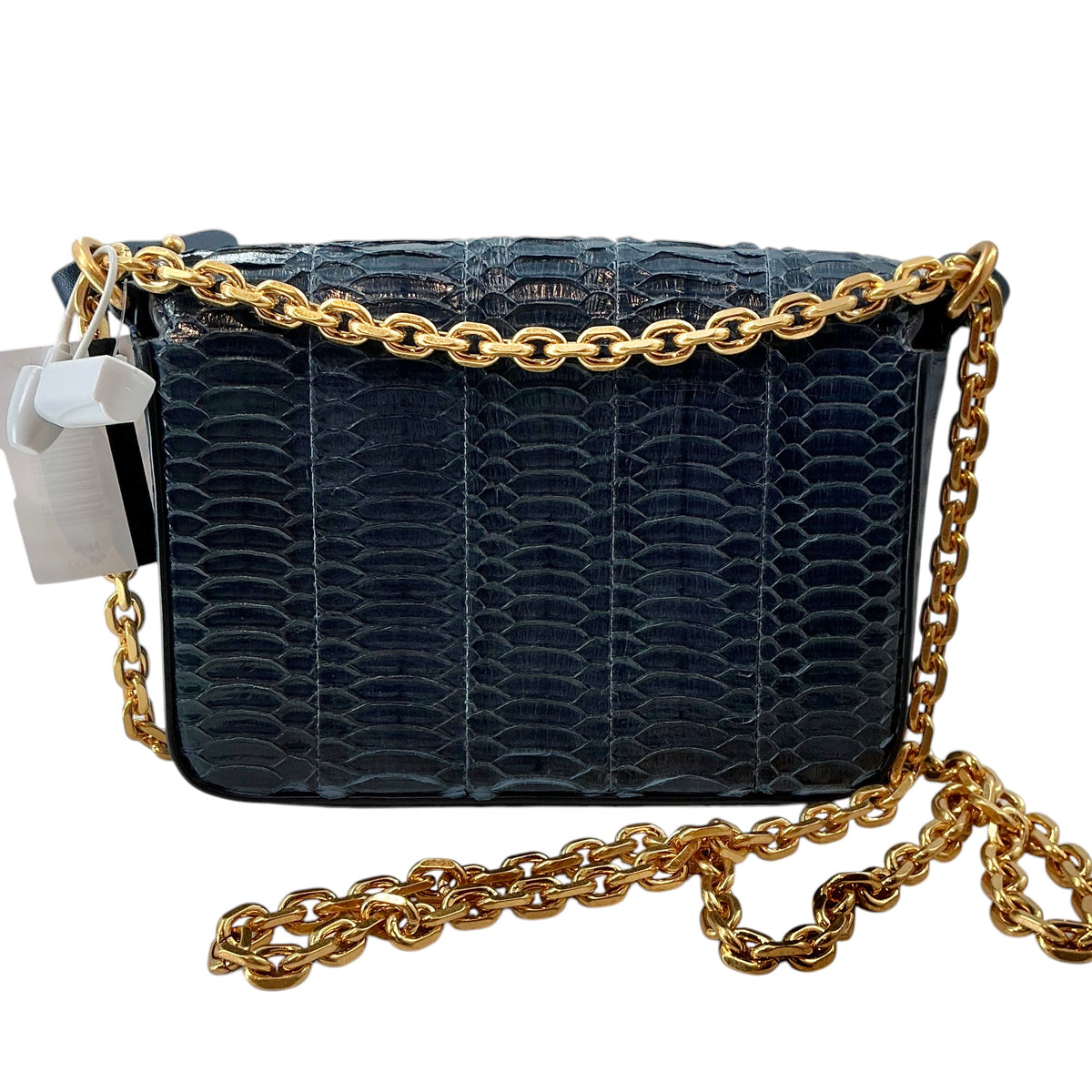 Tory Burch Kira Exotic Mini Convertible Crossbody Shoulder Bag – Royal Navy Blue Python / Snakeskin & Leather