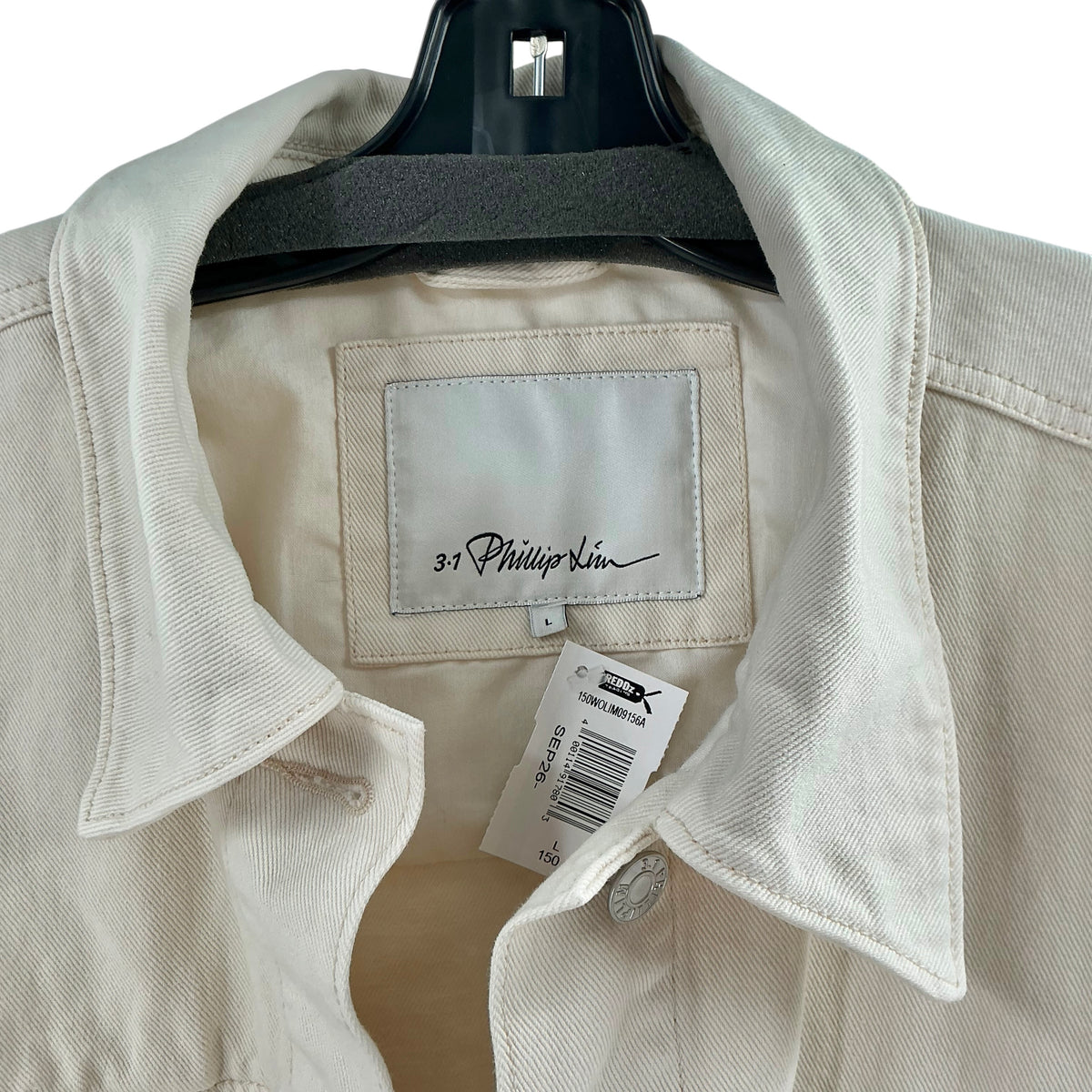 3.1 Phillip Lim Ecru Denim Tie-Waist Boxy Jacket