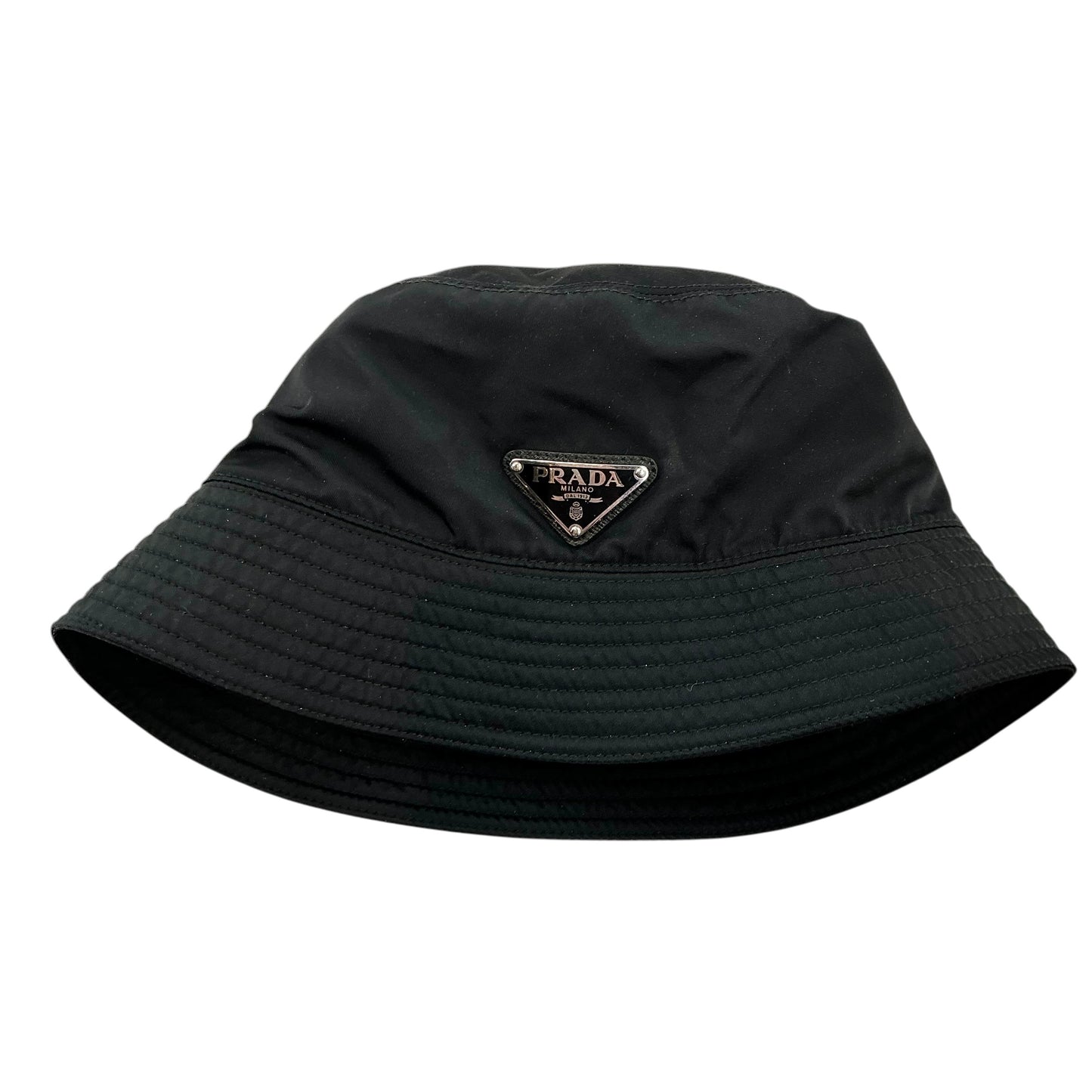 PRADA Re-Nylon Bucket Hat Black Triangle Logo