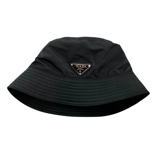 PRADA Re-Nylon Bucket Hat Black Triangle Logo