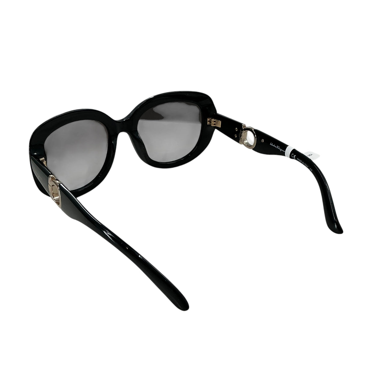 Salvatore Ferragamo Black Oversized Oval Sunglasses SF727S