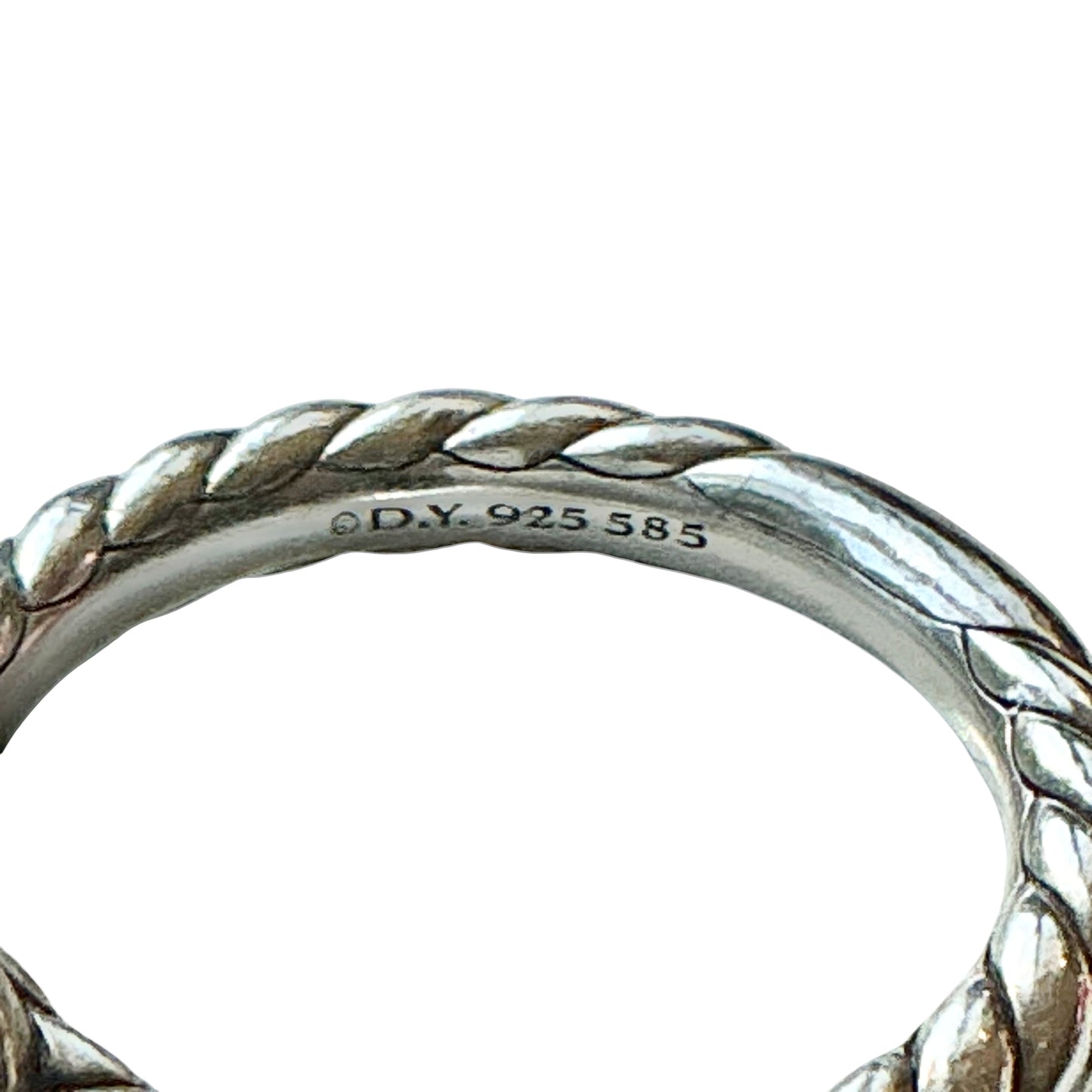 David Yurman Petite Cable Lapis Lazuli Ring in Sterling Silver & 14K Gold