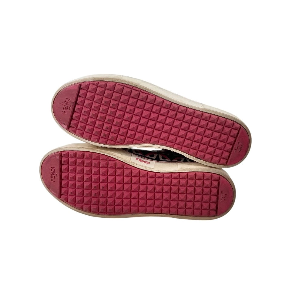 Fendi Bag Bugs Graphic Leather Slip-On Sneakers