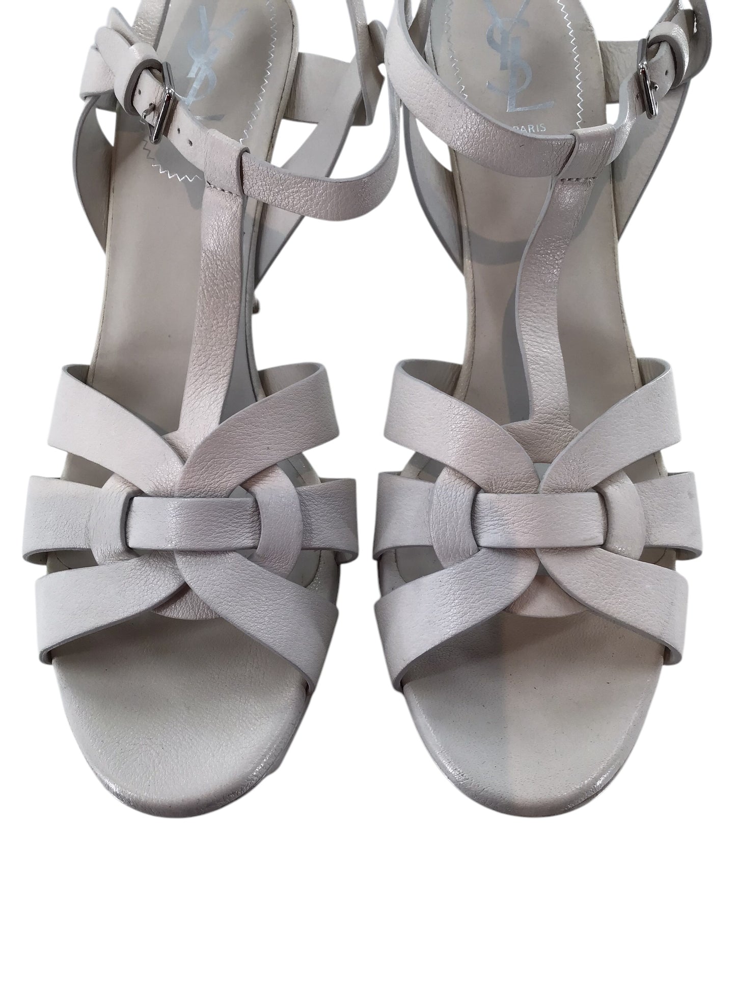 Yves Saint Laurent Rive Gauche Leather T-Strap Sandals