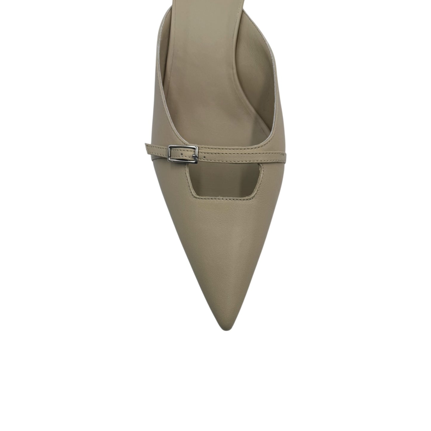 GiaBorghini Beige Buckle Mules