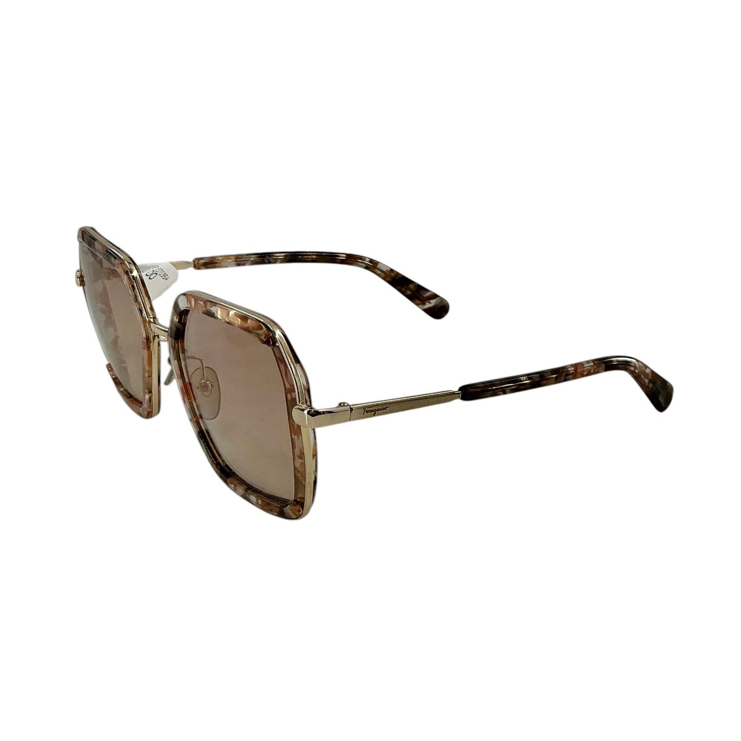 Salvatore Ferragamo SF901S Oversized Hexagonal Sunglasses - Brown Quartz