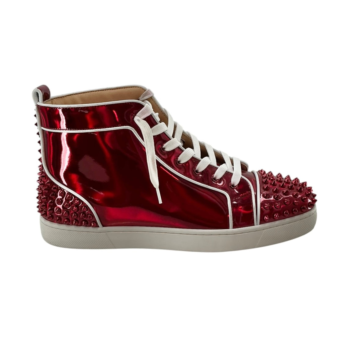 Christian Louboutin Lou Spikes 2 Patent High Top Sneaker