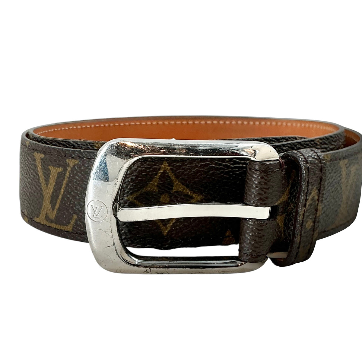 Louis Vuitton Monogram Canvas Ceinture Ellipse Belt with Silver Buckle