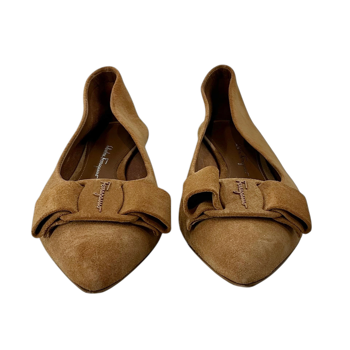 Salvatore Ferragamo Viva Bow Suede Flats