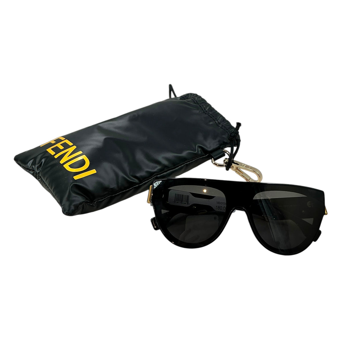 Fendi First FE40150I Black Acetate Shield Flat-Top Sunglasses