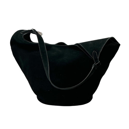 Khaite Medium Lotus Tote Bag – Black Suede