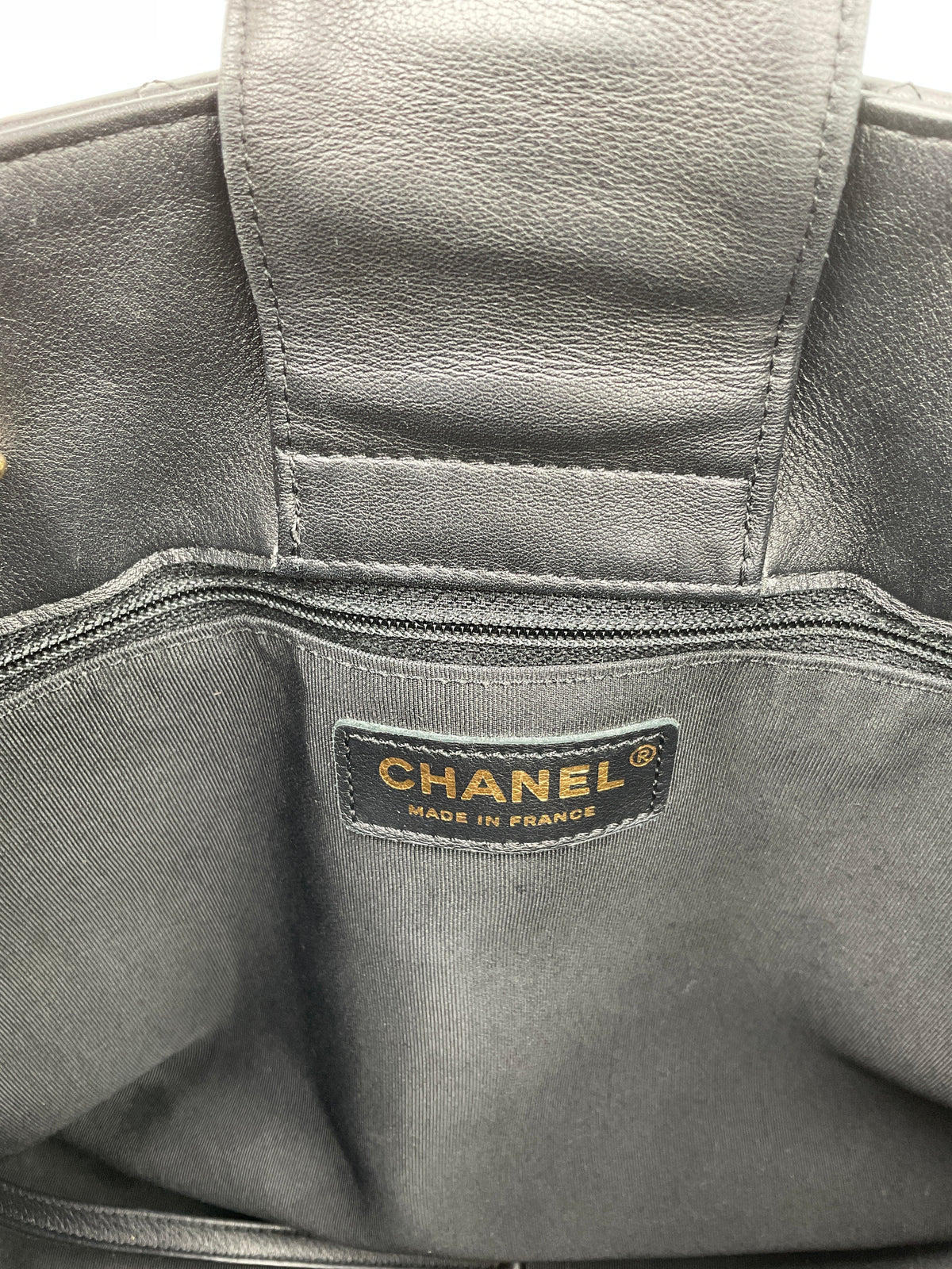 Chanel Black Leather Quilted Timeless Shopping Tote