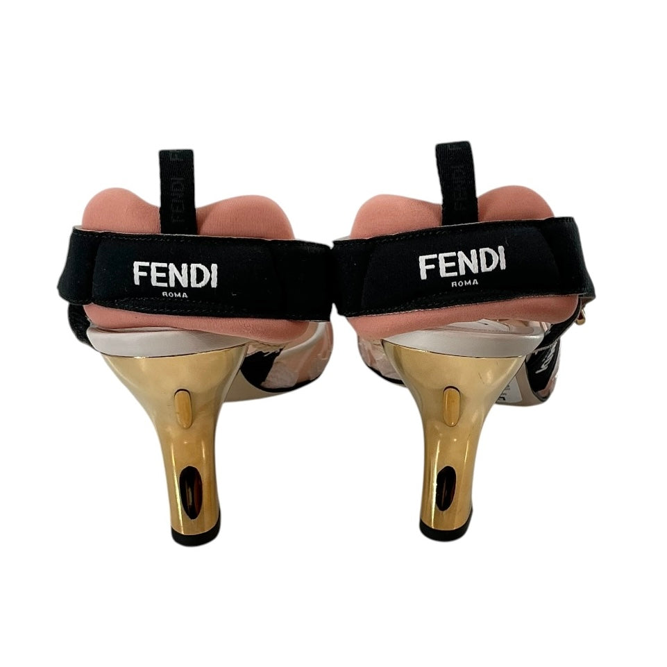 Fendi Colibrì Floral Embroidered Mesh Slingback Pumps