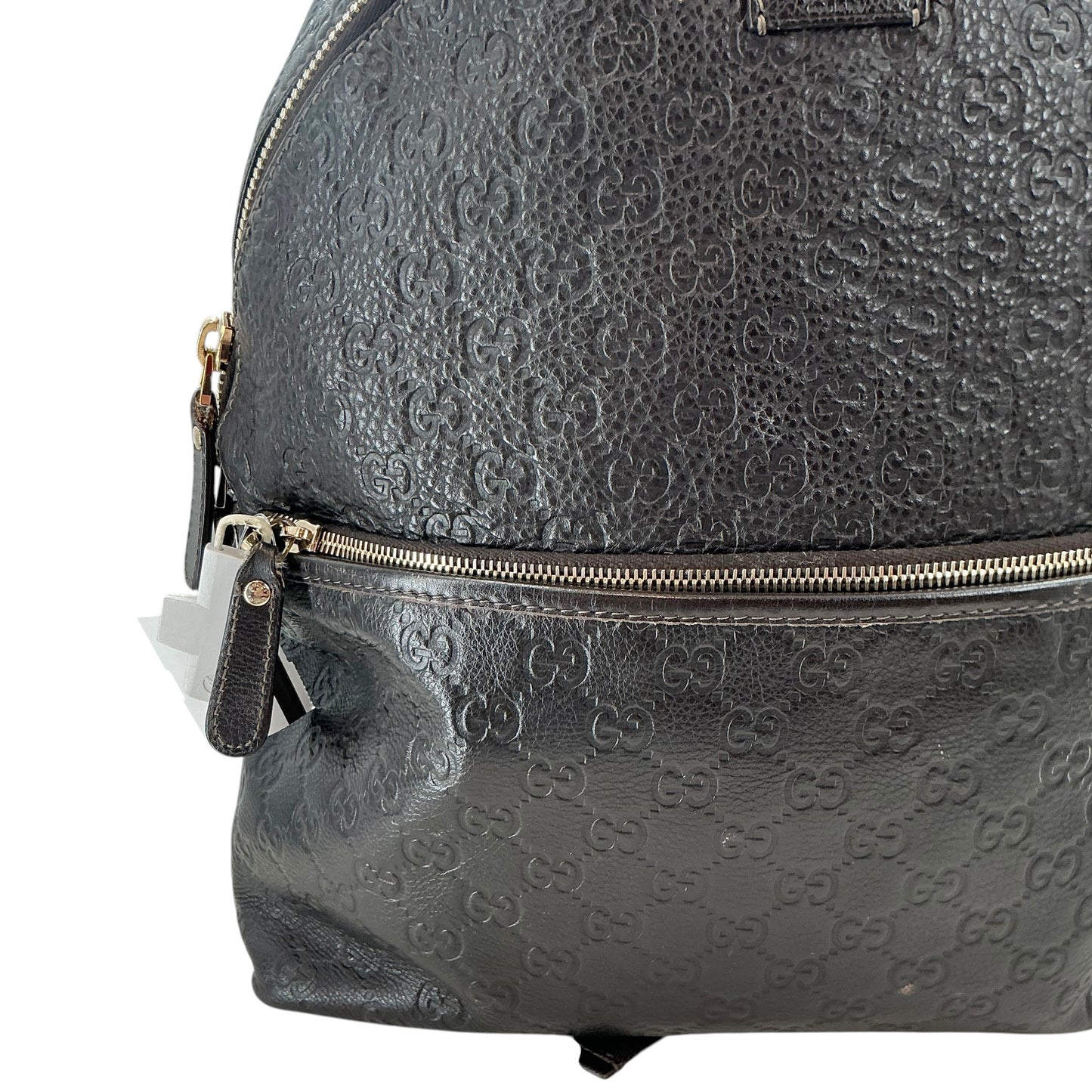 Gucci Black Guccissima Monogram Embossed Leather Day Backpack