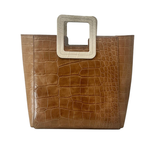 STAUD Shirley Croc-Embossed Leather Tote Bag