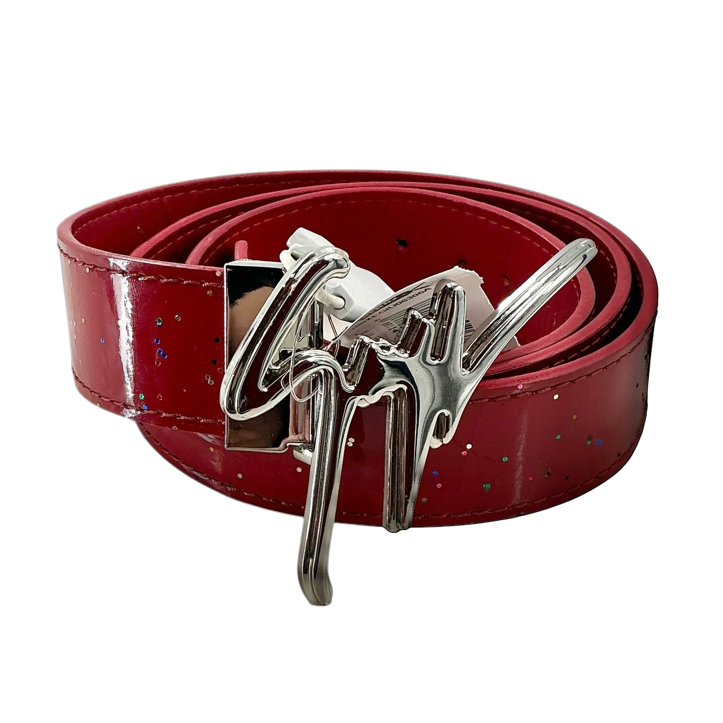 Giuseppe Zanotti Red Patent "Signature" Logo Belt