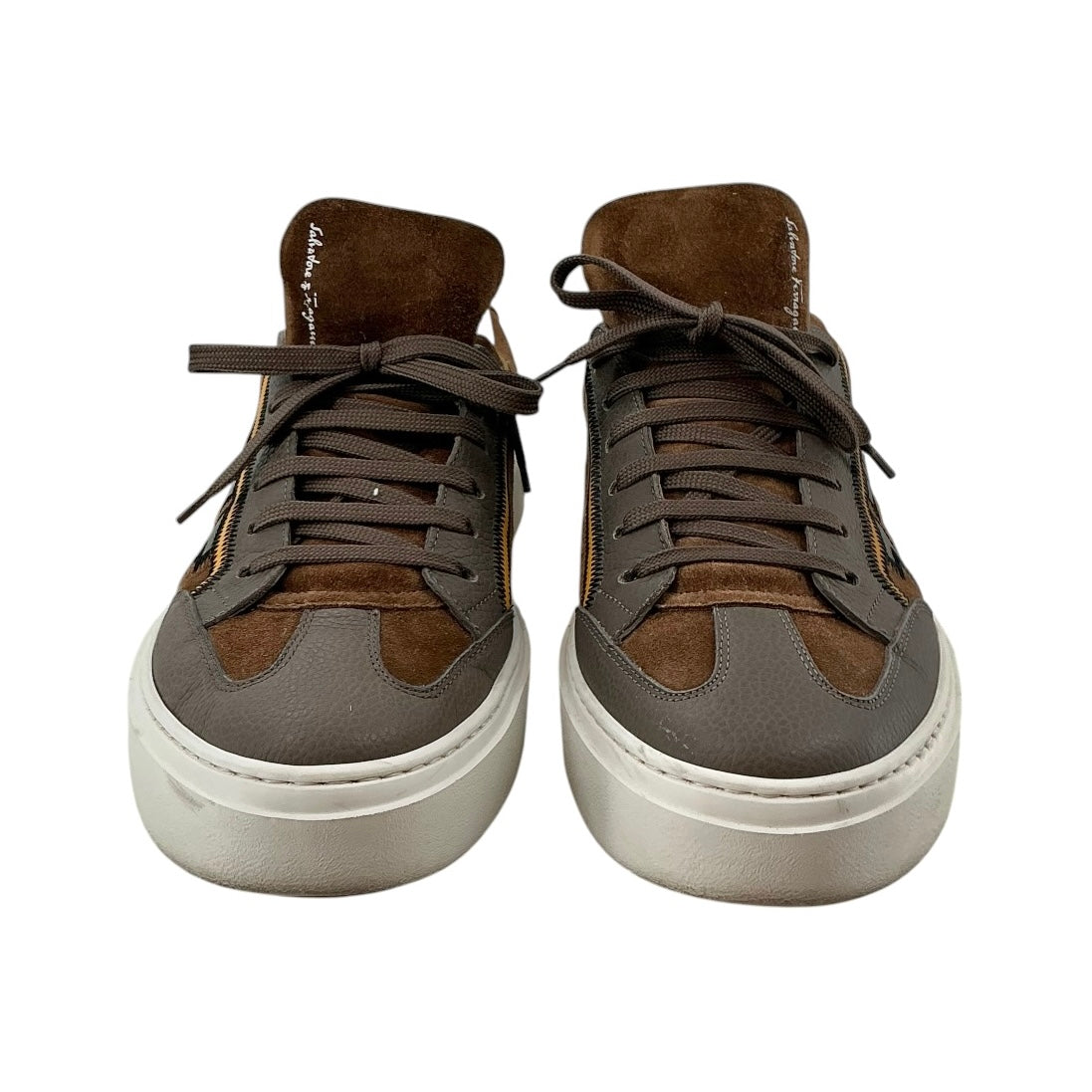 Salvatore Ferragamo Borg 5 Gancini Suede & Leather Sneakers