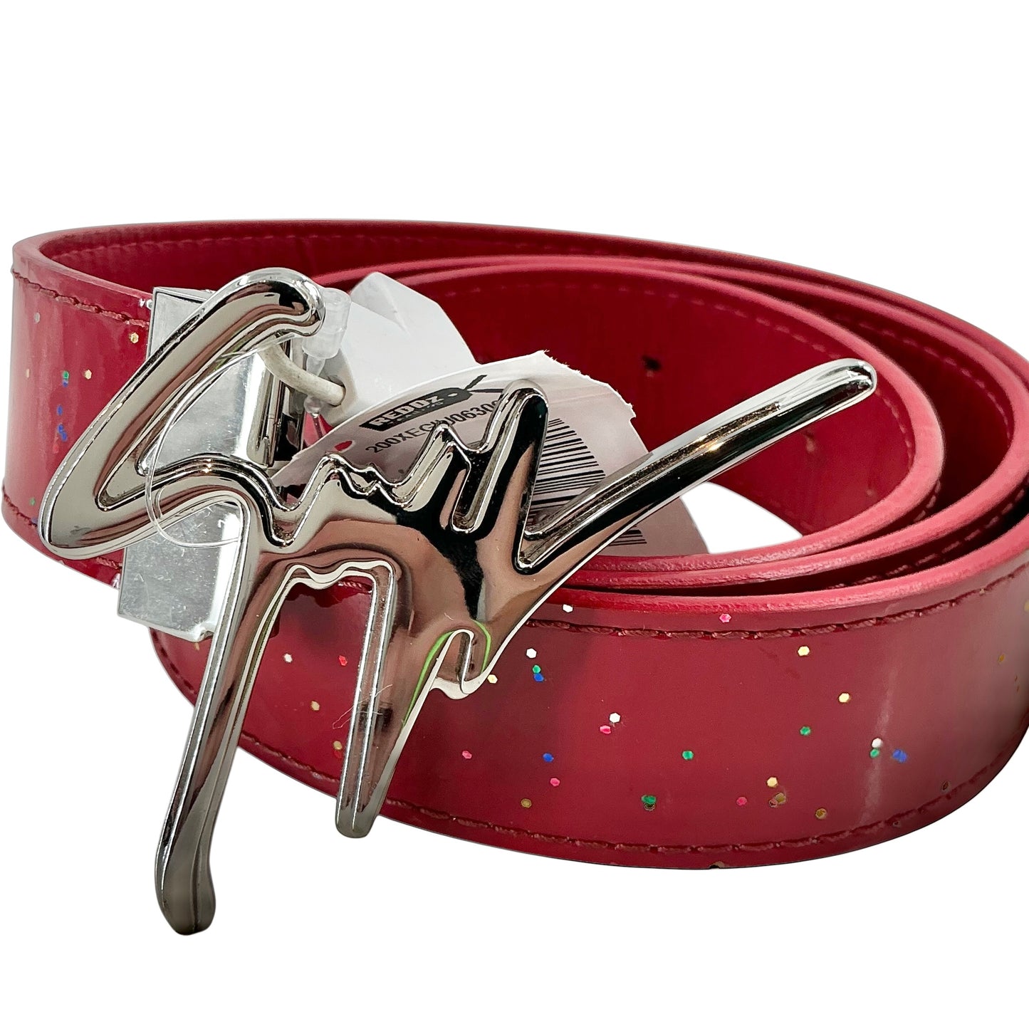 Giuseppe Zanotti Red Patent "Signature" Logo Belt