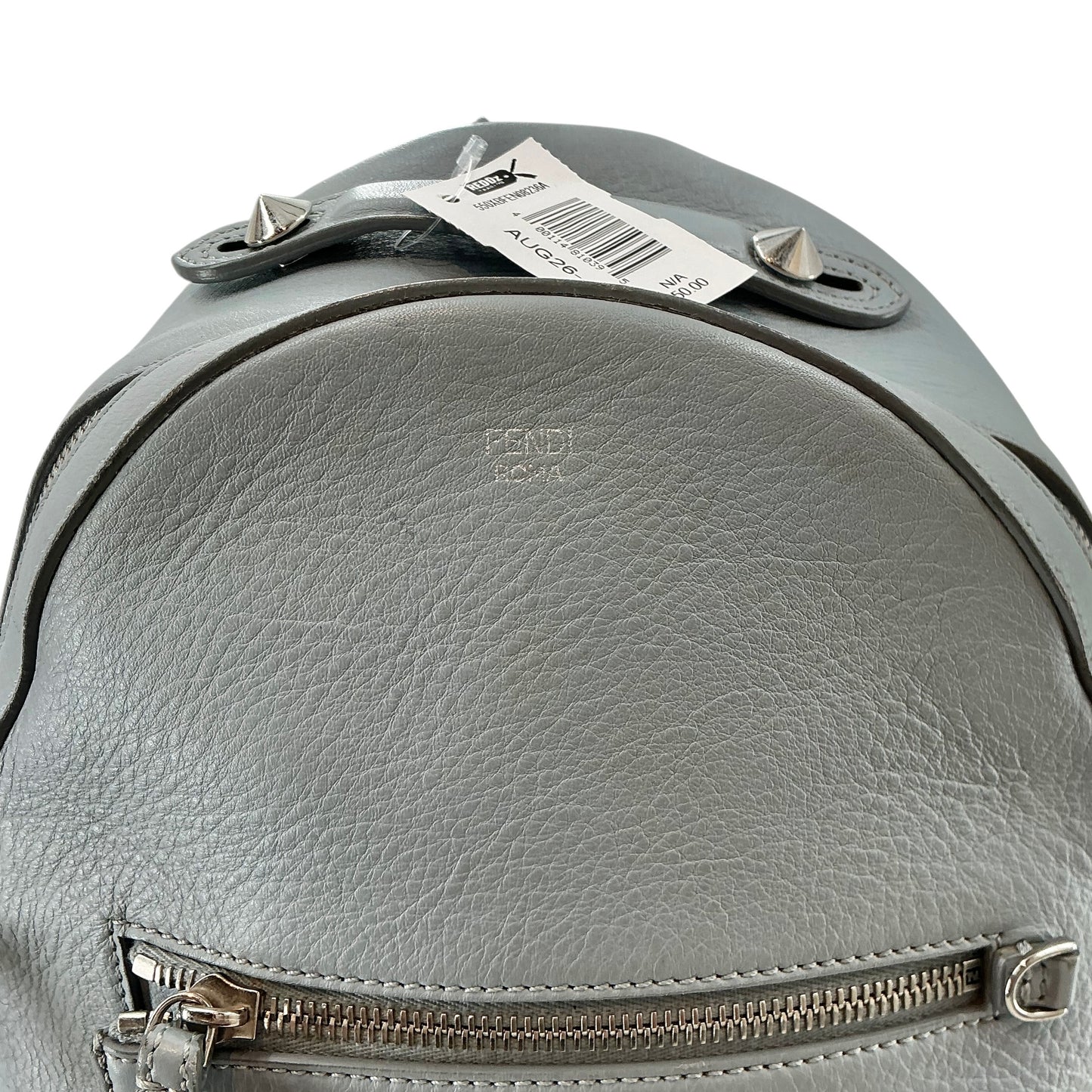 Fendi "By The Way" Mini Embellished Leather Backpack – Slate Blue / Gray