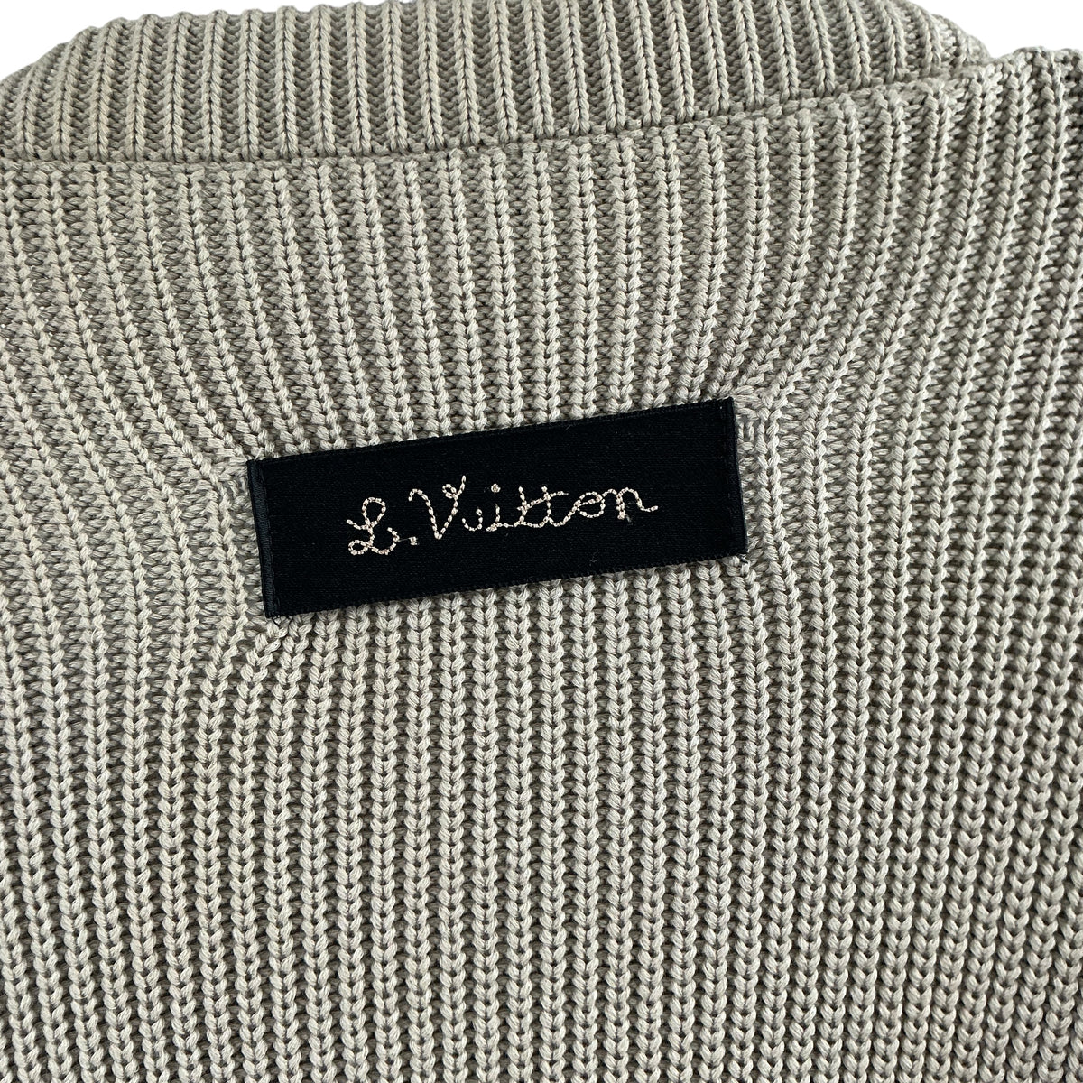 Louis Vuitton x Virgil Abloh Stitched Teddy Bear Knit Sweater - Tan/Beige