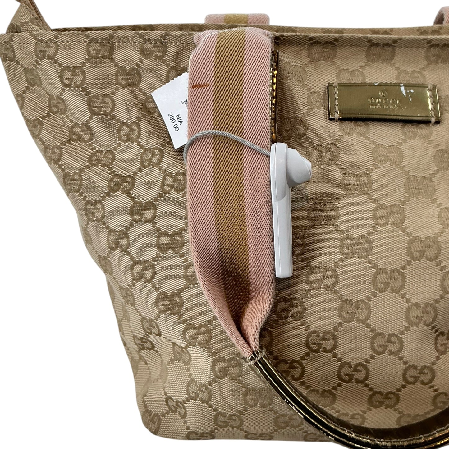 Gucci Original GG Monogram Canvas Medium Web Handle Tote