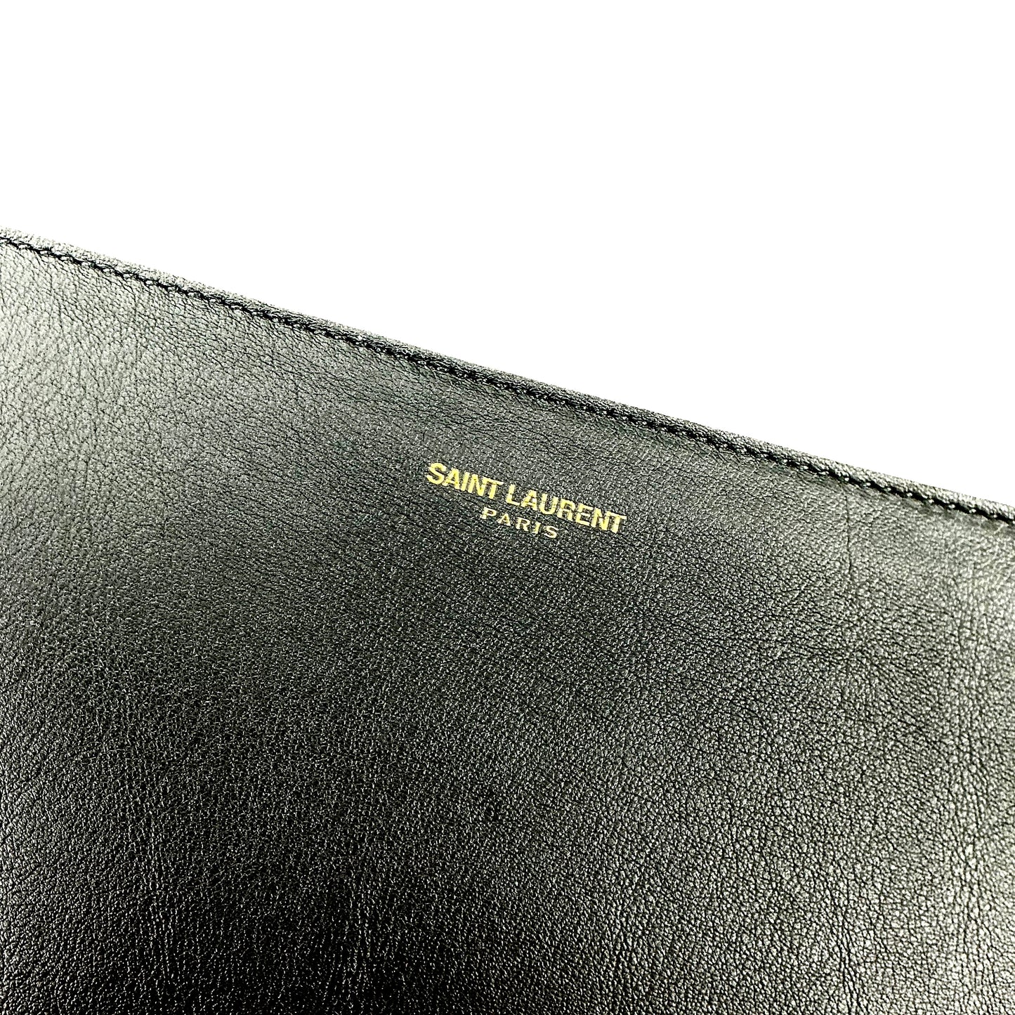Saint Laurent Black Calfskin Leather Classic Y Ligne Clutch Bag