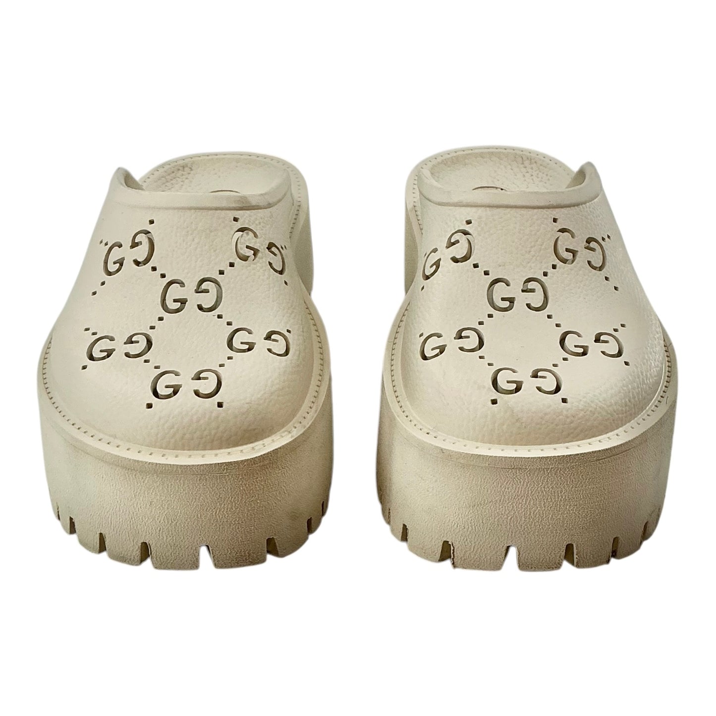 Gucci Rubber Monogram GG Platform Slide Clogs