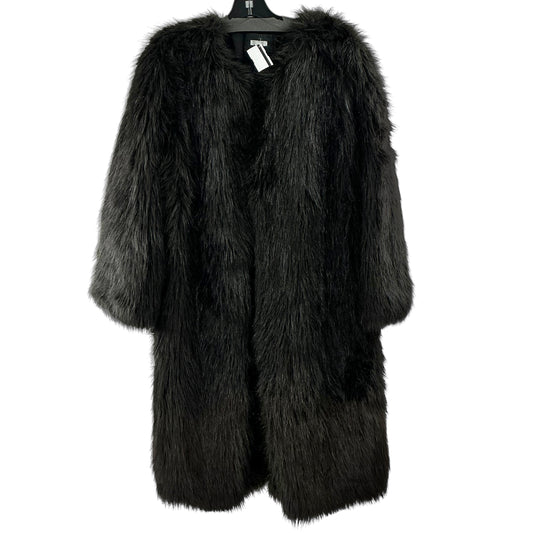 Reformation Collarless Shaggy Faux Fur Midi Coat