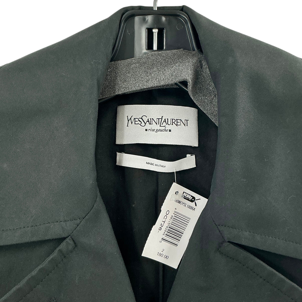 Yves Saint Laurent Black Rive Gauche Double-Breasted Trench Coat
