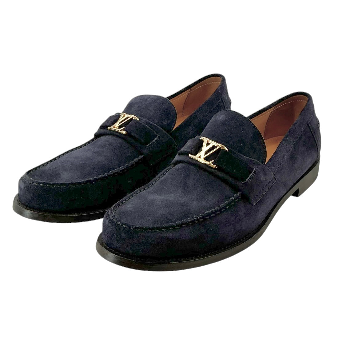 Louis Vuitton Major Loafers in Blue Suede