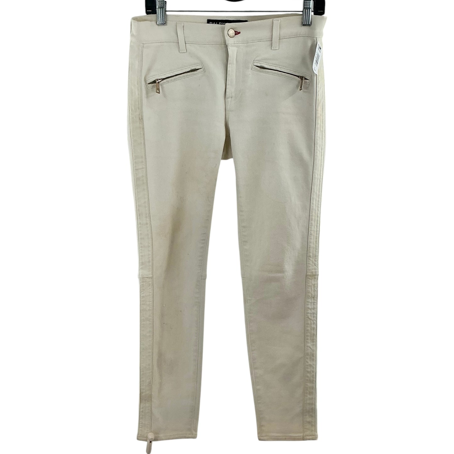 Ralph Lauren Women's Cream Moto Skinny Jeans