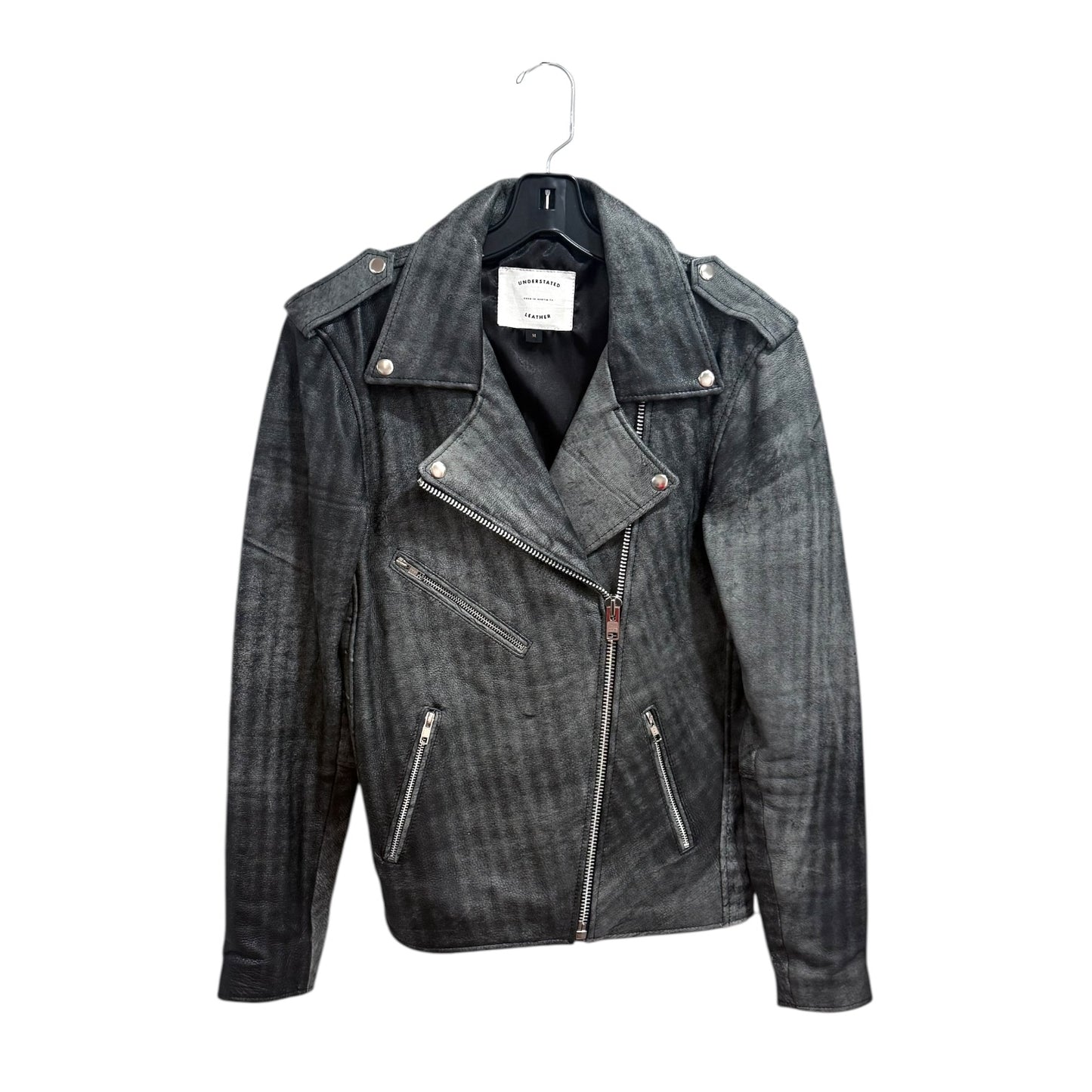 Understated Distressed Leather Motosport Jacket